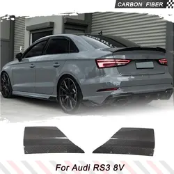 Car Rear Bumper Canards for Audi RS3 Sedan 2017-2019 Carbon Fiber Rear Splitters Cupwing Winglets Apron Diffuser Body Kits