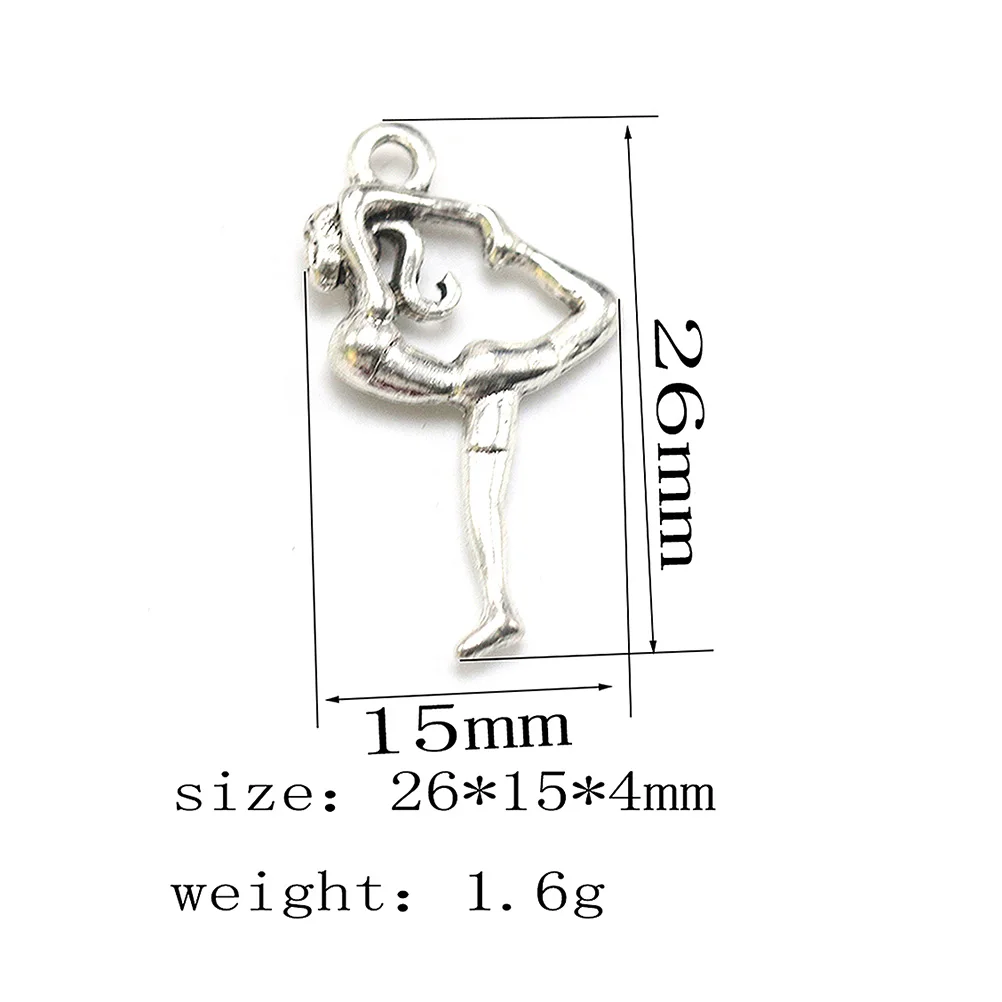 

50pcs Gymnast Silver Alloy Pendants DIY Charms Diy Charm Pendant Set Scrapbooking Jewelry Making Craft Supplies
