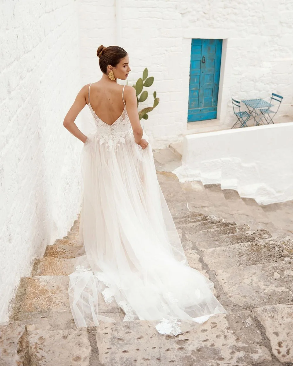 Msikoods Boho Beach 2024 Wedding Dresses Sleeveless Backless Appliques Lace Bridal Gowns Elegant Custom Made Bride Dress