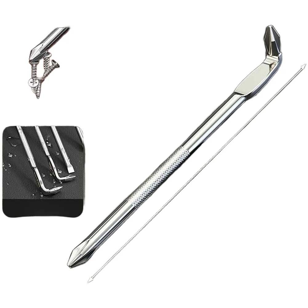 Magnetic 90 Degree Angle L Z Shape Screwdriver Set For Confined Areas Alloy Steel Dual Purpose Flat Head Tools