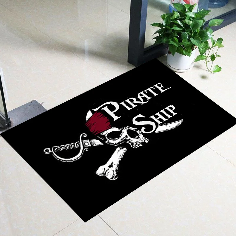 

Large Skull Crossbones printed Carpet Non-slip Multi Function carpet Living Room Rug Entrance Floor mat Kitchen Hallway Home Dec