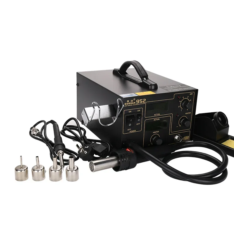 GD952A Desoldering Adjustable Analog Soldering Station SMD Rework Machine Hot Air Gun set Welding Repair tools