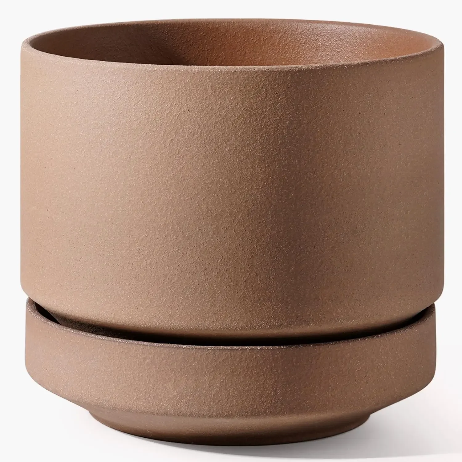 

LE TAUCI 12 Inch Pots for Plants with Saucer | Ceramic Outdoor & Indoor Planter Pot for Plants | Drainage Hole, Mesh Pad & Plug