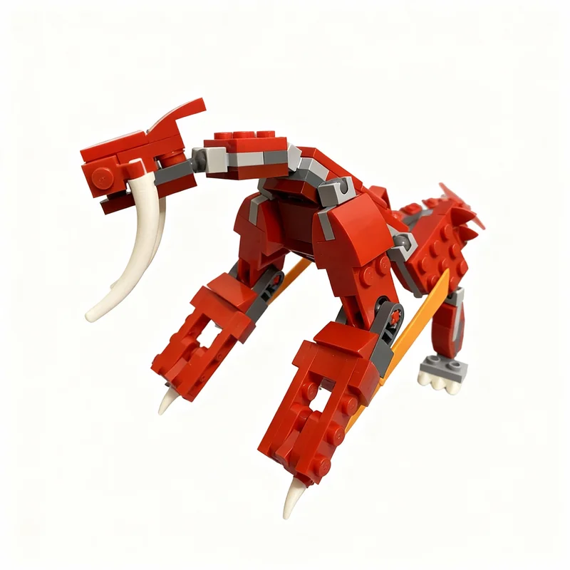 130pcs MOC Tropical Tusked Dragon Model Building Blocks Christmas Gifts Toy Collection Education Craft Idea Display Creative
