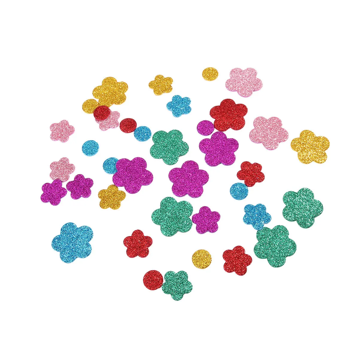 

DIY Glitter Flowers Eva Stickers Patches Self Adhesive for Wall Decor Classroom Scrapbooking Crafts Flower Stickers