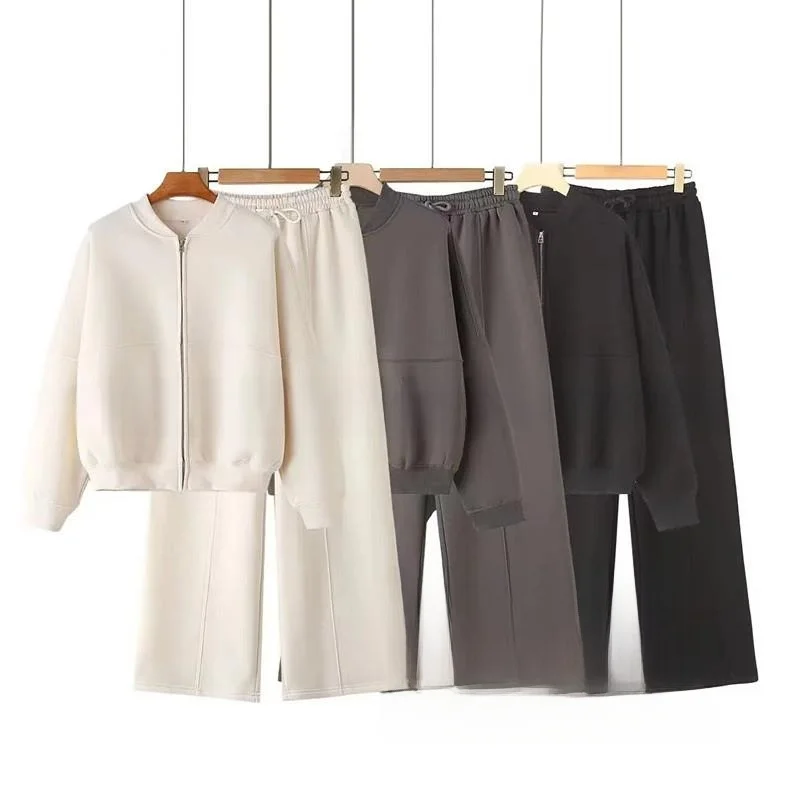 

Женский длинный свитшот на молнии Sve, комплект спортивной одежды, повседневная футболка, однотонный комплект для взрослых Faion