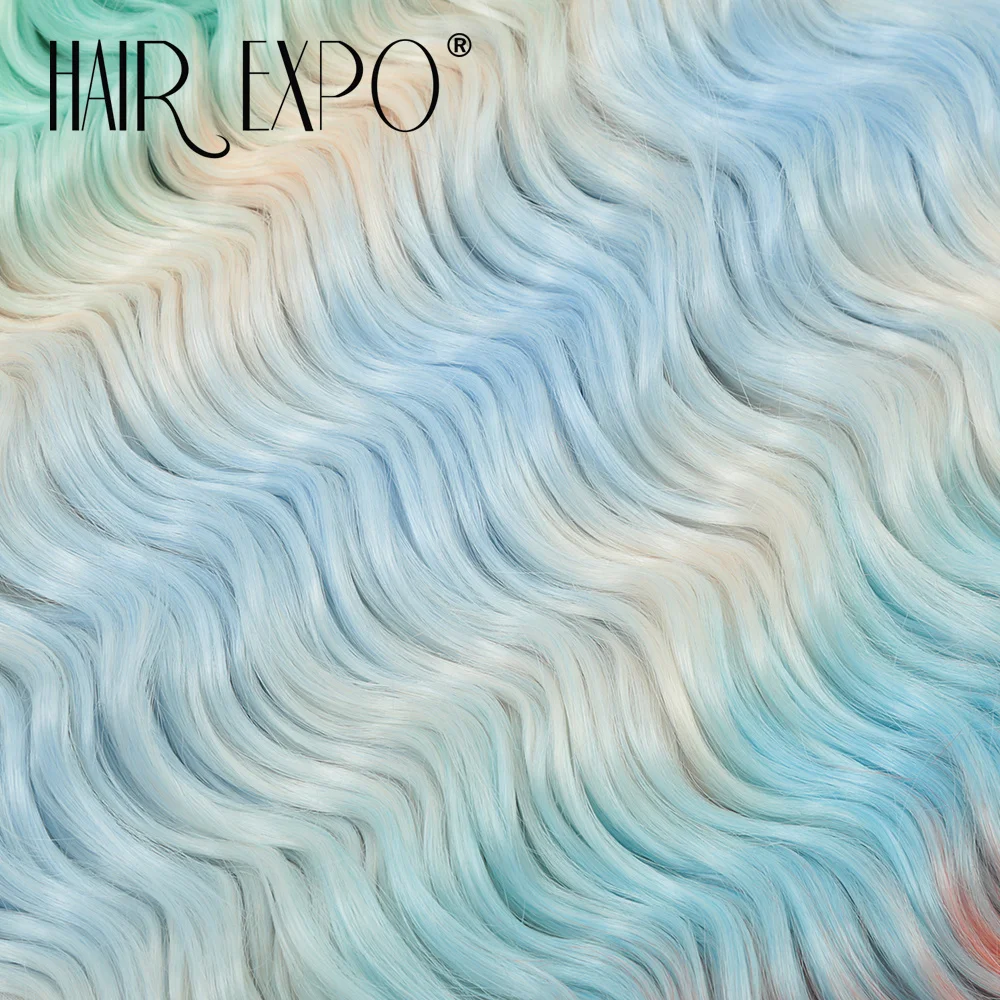 6 قطعة/300 جرام 18 بوصة موجة عميقة تويست الكروشيه الشعر الضفائر الاصطناعية الشعر قوس قزح اللون الأفرو تجعيد الشعر أومبير تجديل وصلات شعر #5