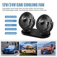 5V / 12v / 24V Car USB Fan Cooling Car Fan Dual Head Car fan 3 Speeds Adjustable For Auto Cooler Air Fan Car Accessories fan