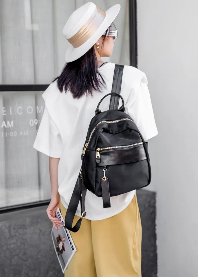 

Women's Oxford Cloth New Bag Top Layer Cowhide Leisure Fashion Large Capacity Lightweight Travel Backpack Casual Travel Bag