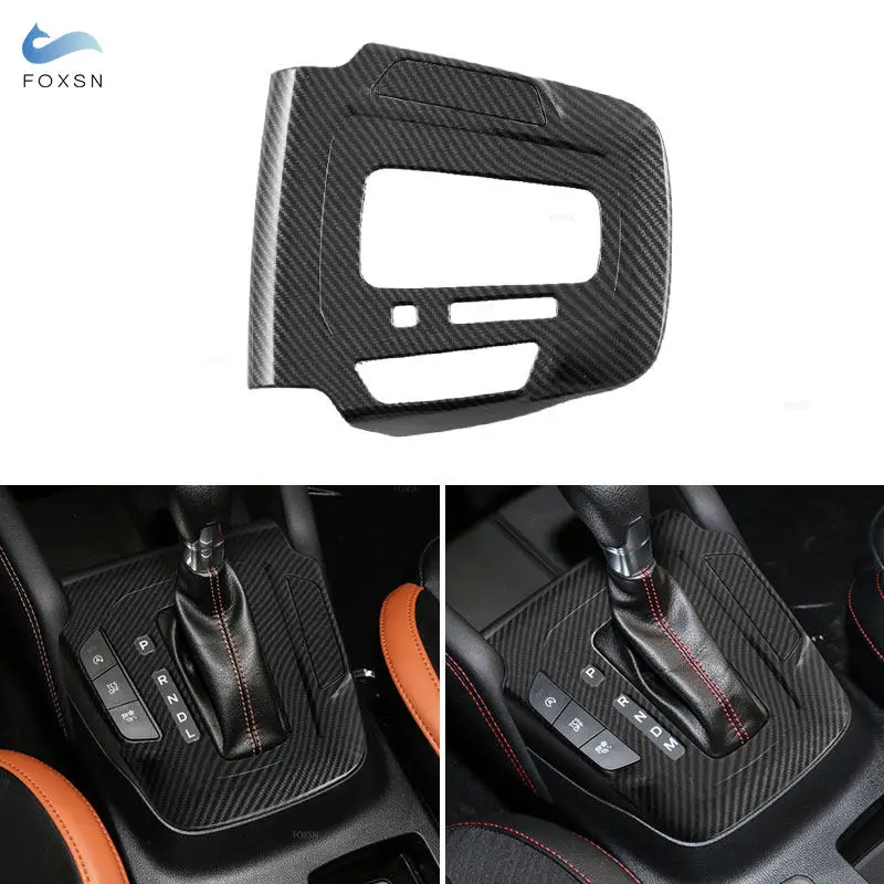 

For Ford Focus 2022 2023 2024 LHD 2pcs ABS Carbon Fiber Pattern Car Accessories Center Console Gear Shift Panel Cover Frame Trim