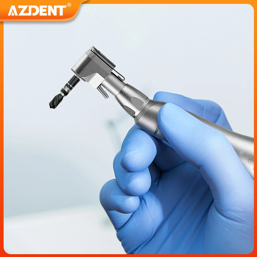 Dental 20:1 Reduction Implant Contra Angle AZDENT Low Speed Handpiece Latch Type 50Ncm Torque External and Internal Spray