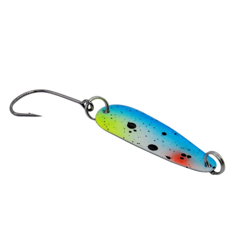 1pc Hardmetal fishing spoon bait Willow Leaf Colorful Horse Mouth Sequins Bait 1.6g 5.5cm Horse Mouth Fish Hook Trout Micro-bait view 6