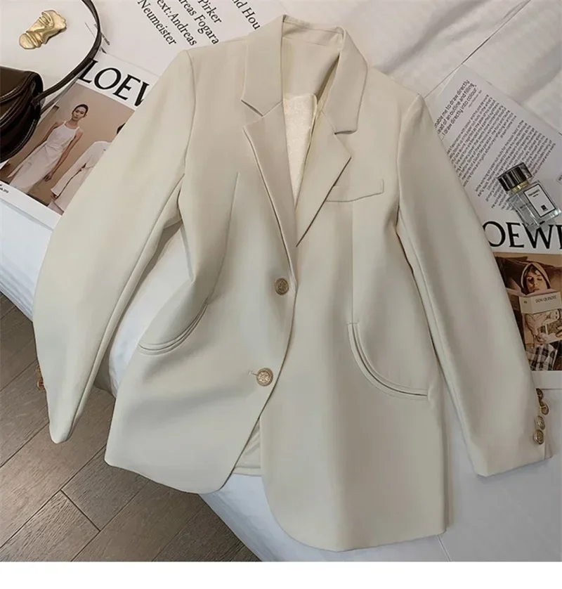 Khaki Women Suit 1 Piece Blazer Female Spring Office Lady Business Work Wear Jacket Girl Formal Casual Elegant Coat Prom Dress