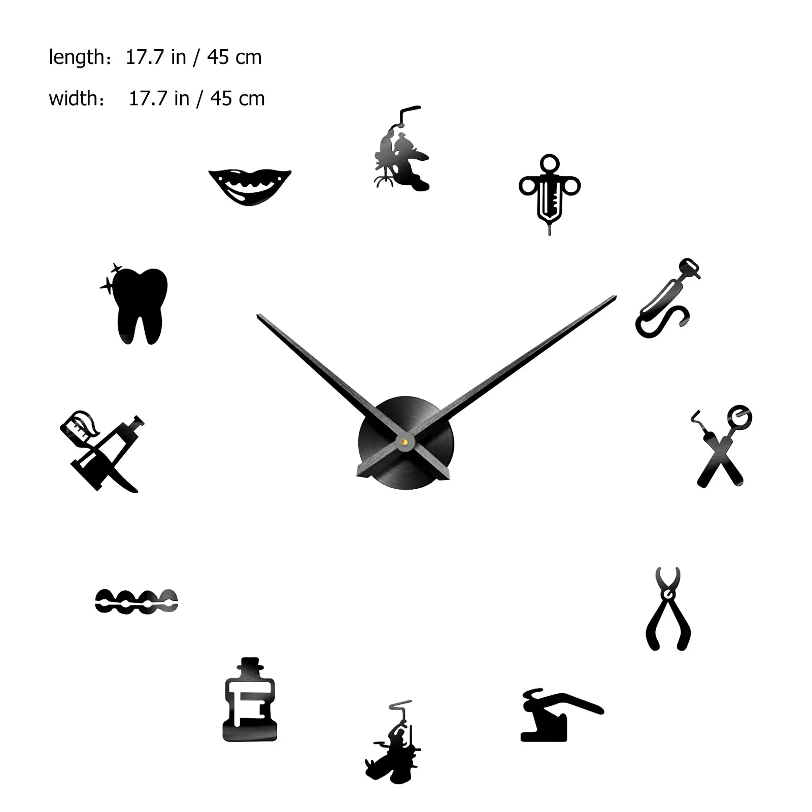 

Acrylic Wall Clock DIY Round Modern Decor Office Metal for Decorative Fashion