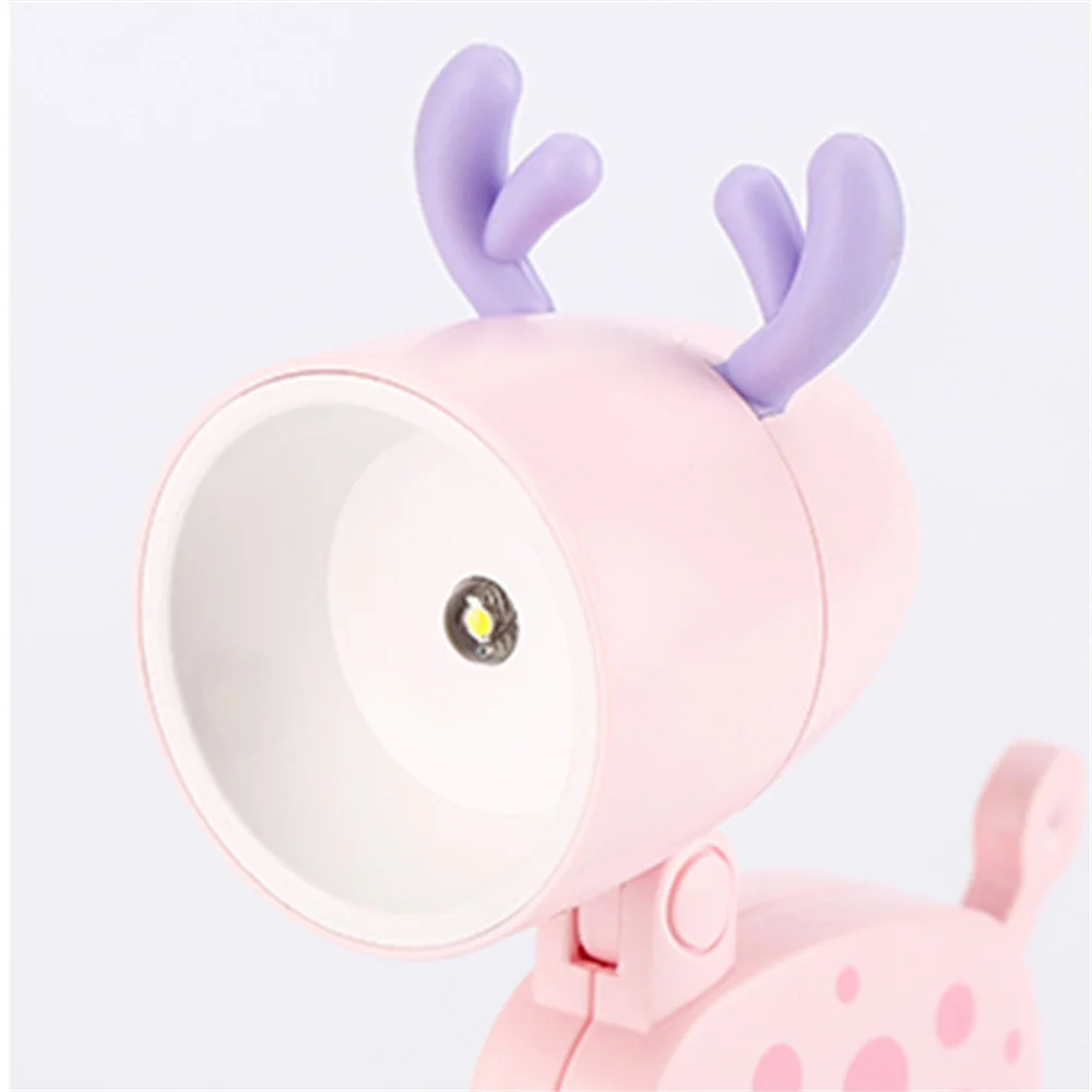 LED Mini Night Light Cute Dog Deer lampade da scrivania pieghevoli ornamento da tavolo luce del libro camera dei bambini comodino camera da letto Decor regali di festa