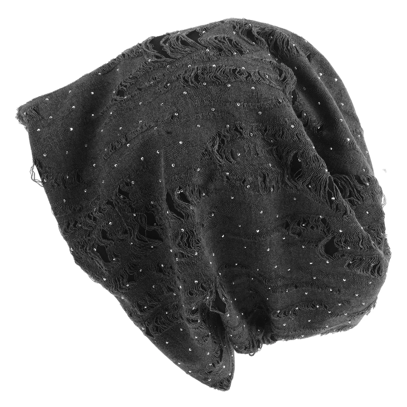 

American Retro Ripped Hat Grunge Beanie Lightweight Polyester Stylish Cap Vintage Beanies Design Breathing