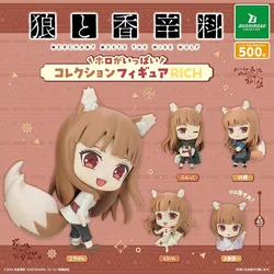 Original 5Pcs Gashapon ホロ MERCHANT MEETS THE WISE WOLF Anime Figure Toys For Kids Gift Collectible Model Ornaments