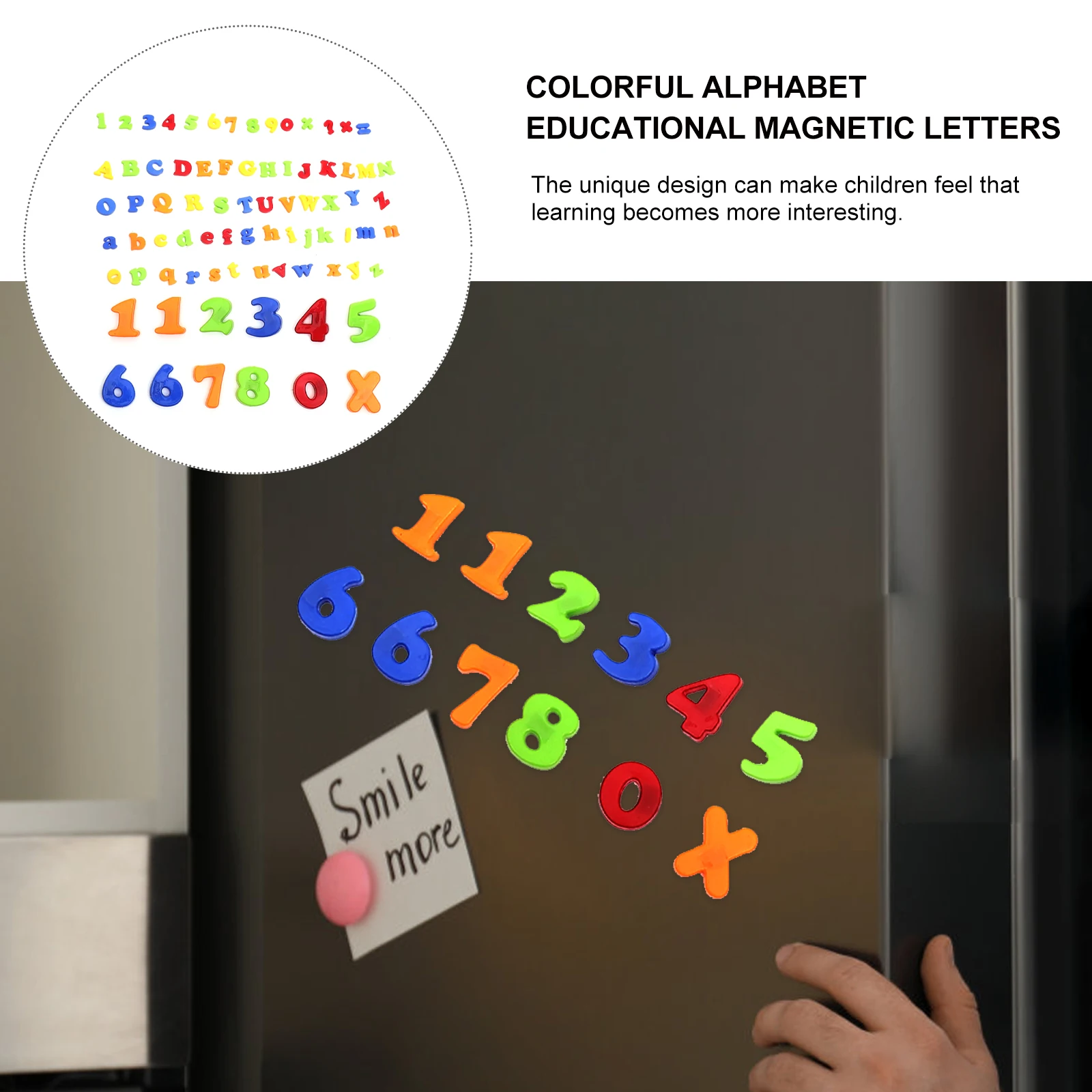 Autocollant magnétique avec chiffres de l'alphabet colorés, 78 pièces, aimants pour réfrigérateur, jouet éducatif pour enfants, aide à l'apprentissage, éducation précoce