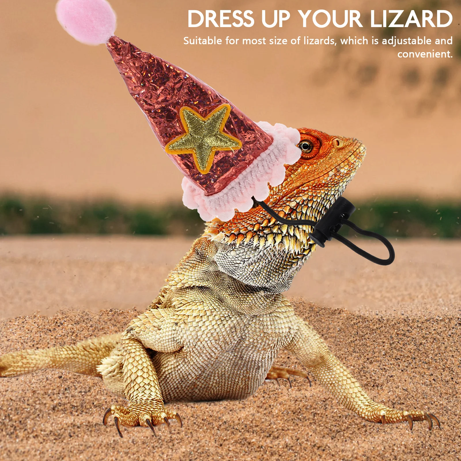 

1pc Lizard Hat Halloween Pet Costume Soft Cloth Material Lightweight Adjustable Decorative Accessory For Bearded Dragons