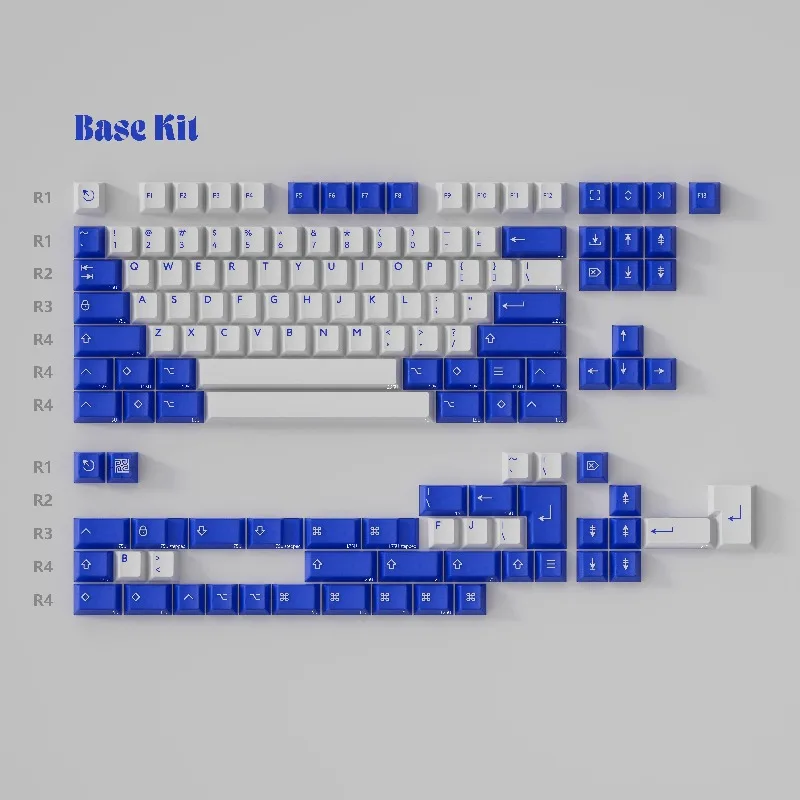 PBTfans Klein Blue R3 Thema Keycaps ABS Cherry Profile Aangepaste tweekleurige doorschijnende sleutelkap voor mechanisch toetsenbord PC-cadeaus