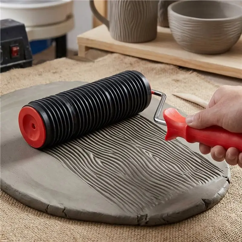 Hot Sale-Decorative Paint Roller Patterned Painting Tool For Wall Rubber Protection Stamp Polyurethane Textured Paint Wheel