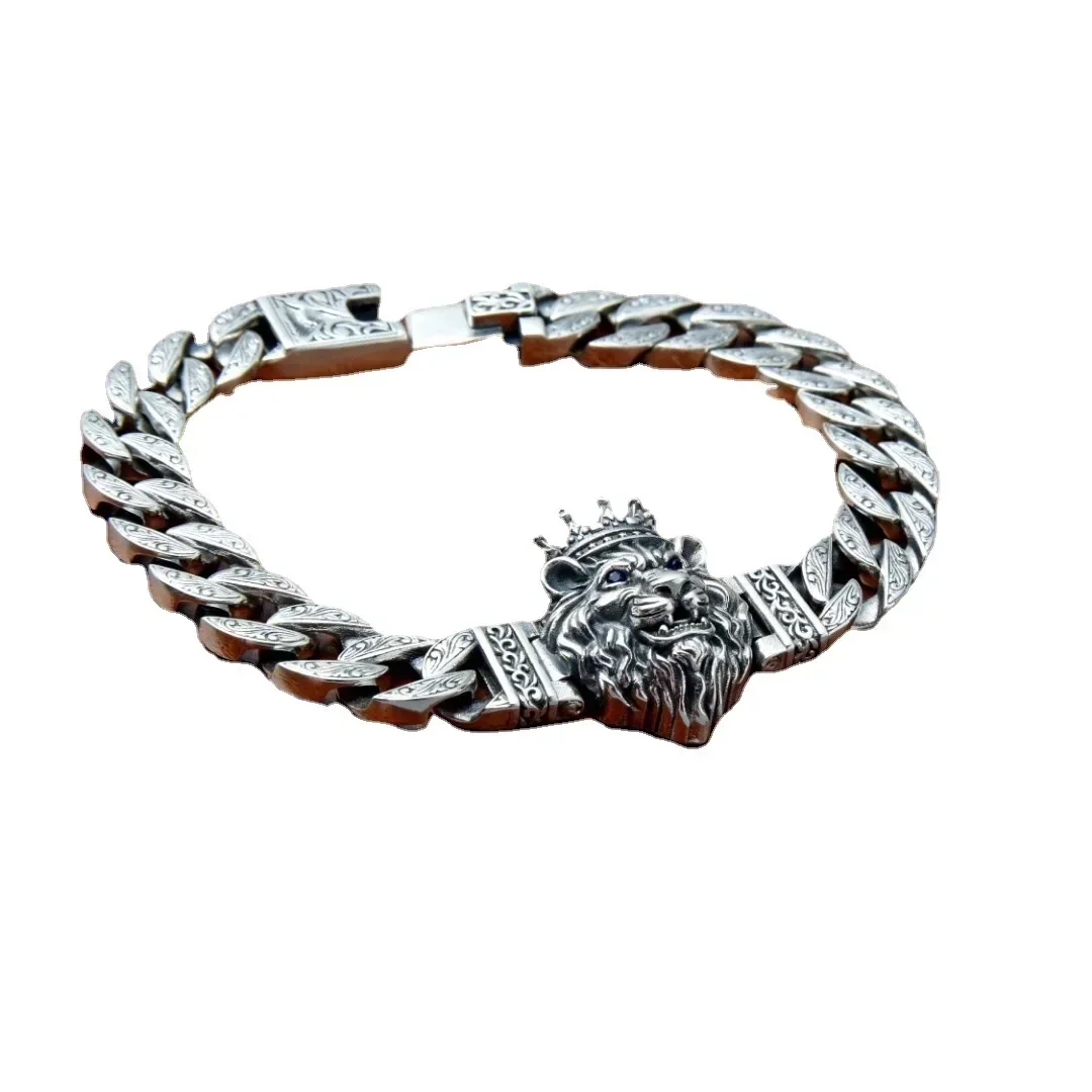 

Boutique Trend Creative Personalized Domineering Retro Lion Men's Bracelet Versatile Silver Jewelry Accessories Gift