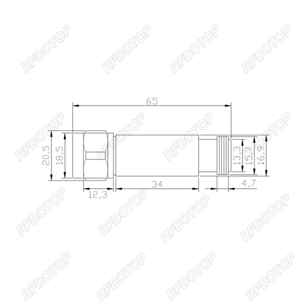 DC-6GHz 2W N Type Attenuator 3/5/6/10/15/20/30dB N Male to N Female Connector RF coaxial Attenuator VSWR≤1.2 50 Ohm