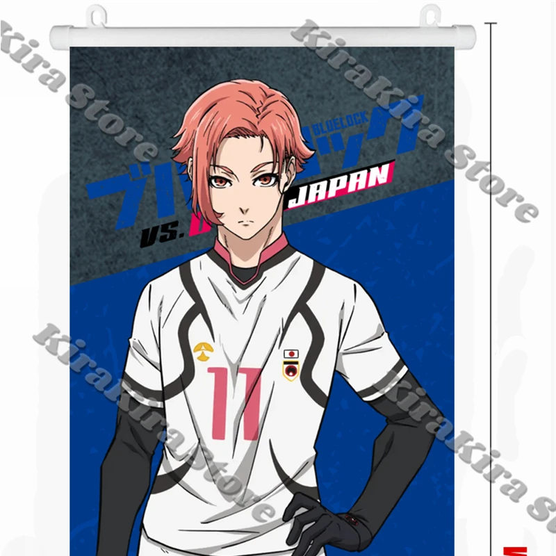 Karasu Tabito Wall Scroll BLUE LOCK Poster Nagi Seishiro Cartoon Cloth Coslay Sendō Shūto Painting Hanging Picture Decoration