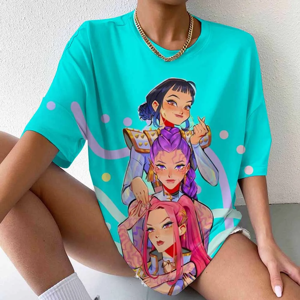 

Футболка K-POP «Охотники на демонов» 2025 года, женские футболки с эстетическим рисунком Rumi Mira Zpey, летняя хлопковая футболка с короткими рукавами