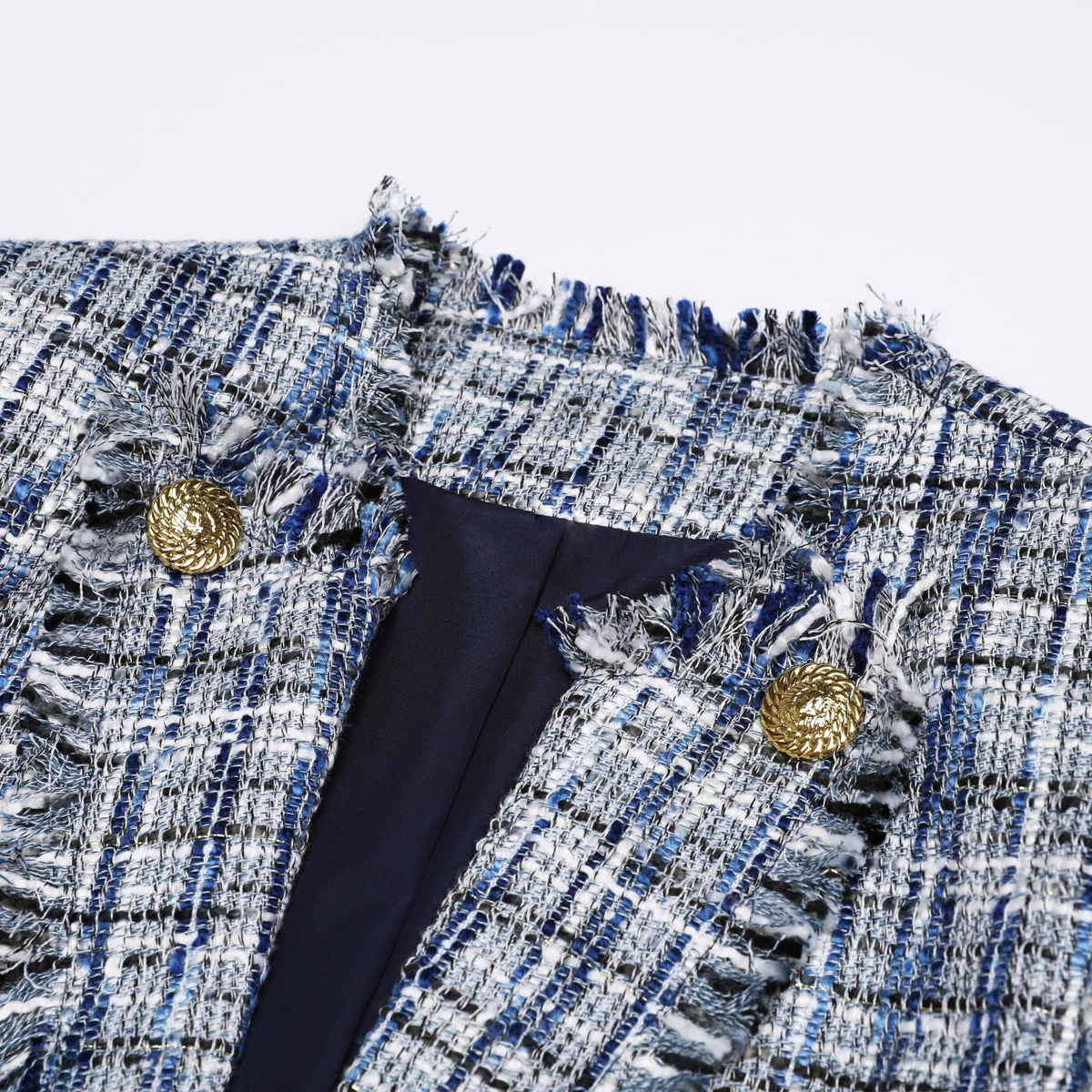 เสื้อโค้ทผู้หญิงแฟชั่นใหม่ ฤดูใบไม้ผลิและฤดูใบไม้ร่วง คุณภาพสูง ผ้าขนสัตว์เนื้อหยาบ กระดุมสองแถว สไตล์หรูหรา รุ่น 25281