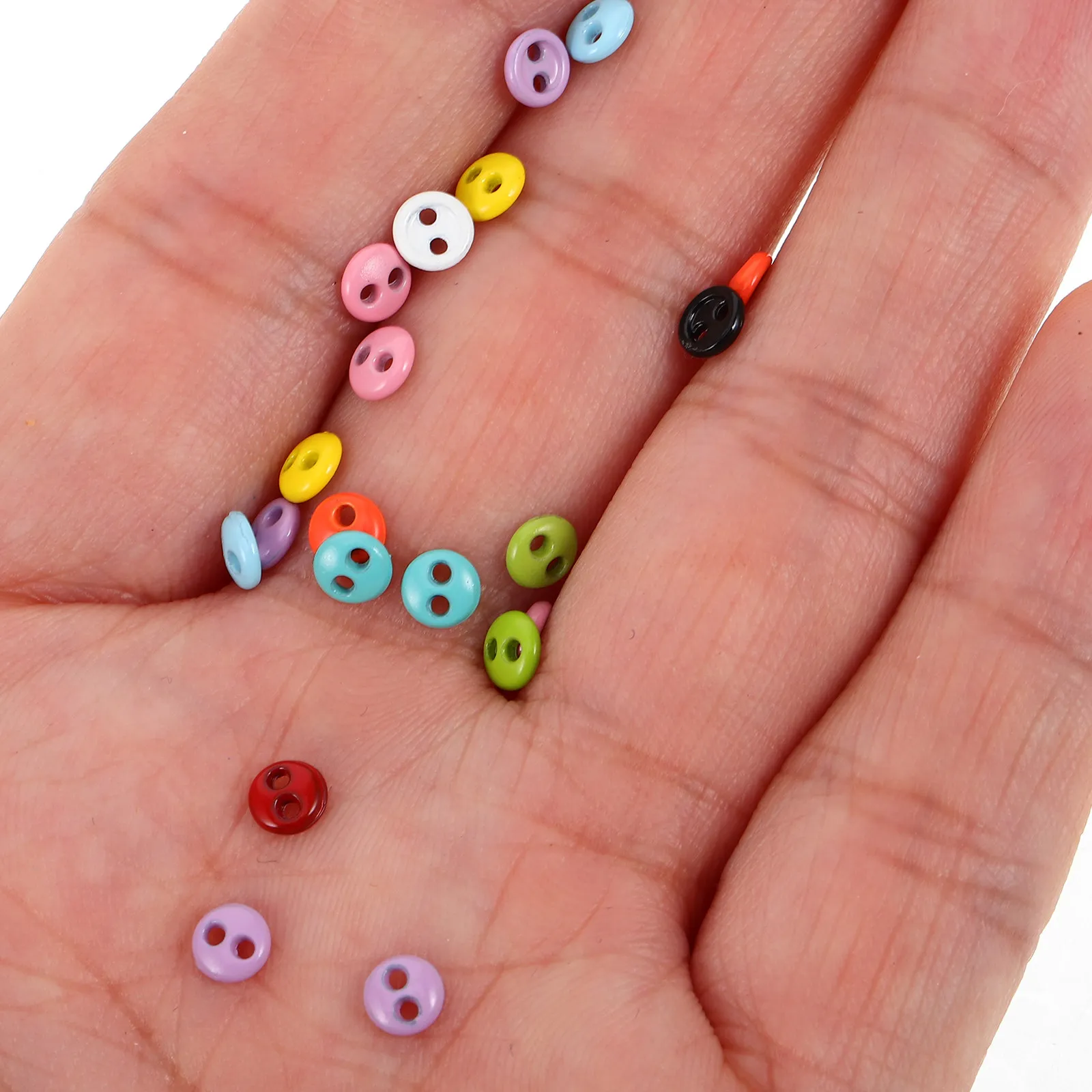 20Pcs Mini Small Plastic Two-Eye Buttons Colorful Replacement Fasteners for Miniature Clothes DIY Craft Accessories