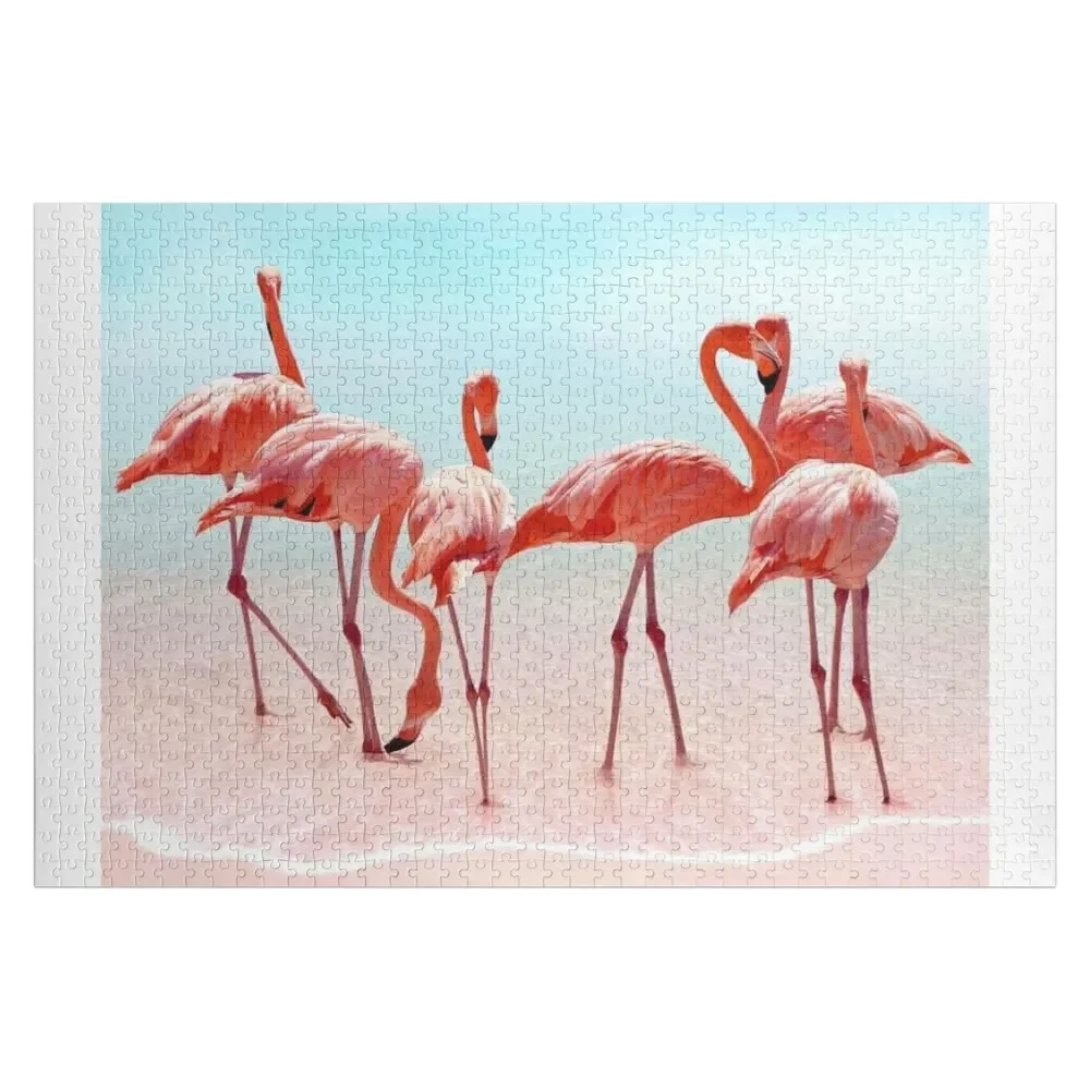 

Flamingo Beach Jigsaw Puzzle Custom Kids Toy Personalized For Kids Puzzle