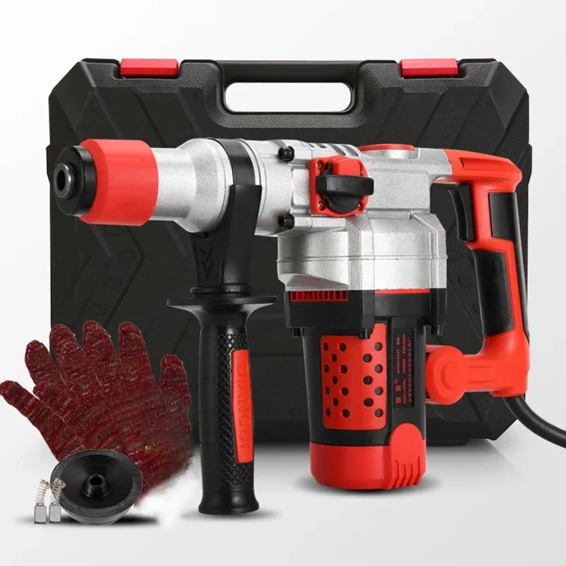 220V Rotary Hammer Impact Drill Set 2200W Multi-Function Electric Hammer/Drill/Electric Pick 4 IN 1 Electric Concrete Perforator