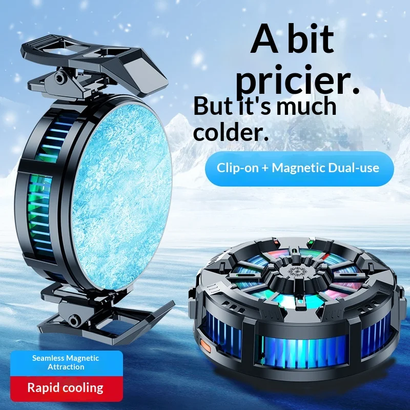 Magnetic Rgb Phone Cooler Rapid Cooling Wired For E Sports Gaming Live Streaming Smartphone Heat Dissipation Gaming Accessories