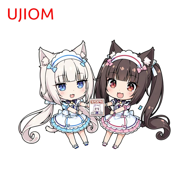 UJIOM Cartoon Chocola Vanilla Wall Sticker Chibi Refrigerator Waterproof PVC Decal Adorable Kitchen Decoration Accessories