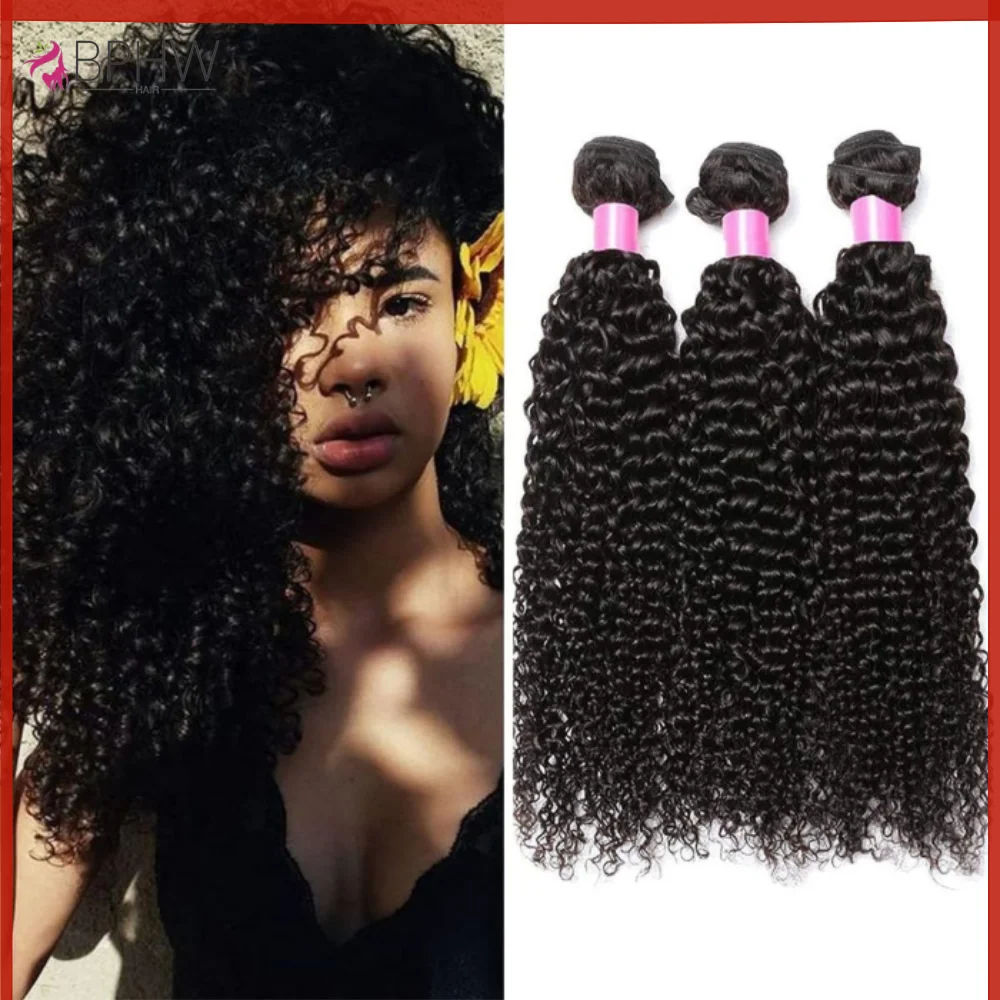 غريب مجعد الشعر البشري حزم غريب مجعد نسج حزم الشعر البشري 10-30 بوصة جيري حليقة وصلات شعر 1 3 قطعة BPHW الشعر #1