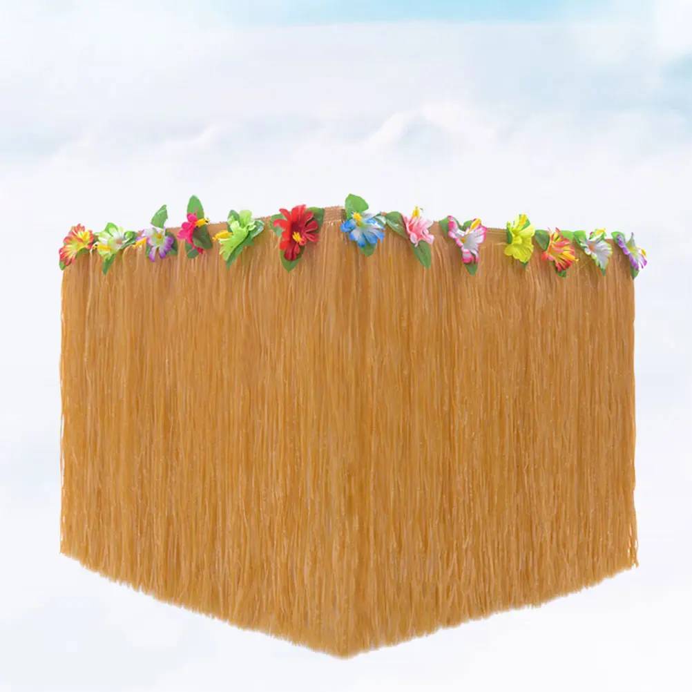 

53pcs Hawaiian Party Table Skirt Desk Skirt with Simulation Monstera for Luau Party Decoration (Set 1)