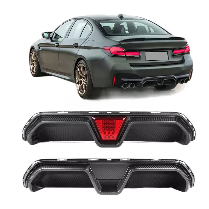 

Dry Carbon Fiber Rear Bumper Lip Diffuser Spoiler For Bmw 5 Series F90 M5 2021 CS Style Bumper Guard