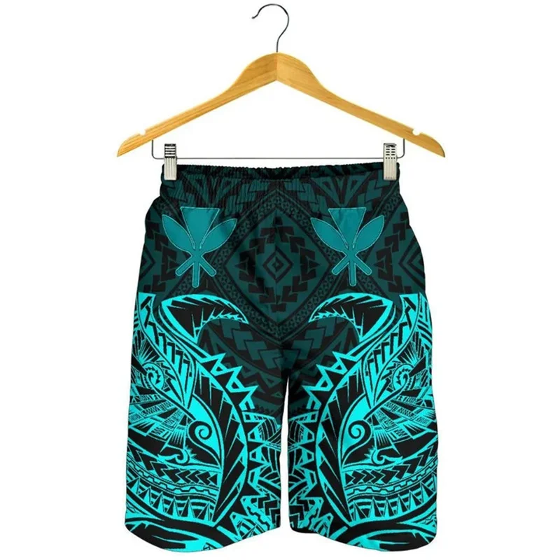 

New 3D Printed Polynesian Luxury Hawaii Board Shorts Men's Beach Shorts Women Vacation Short Pants Fashion Street Floral Shorts