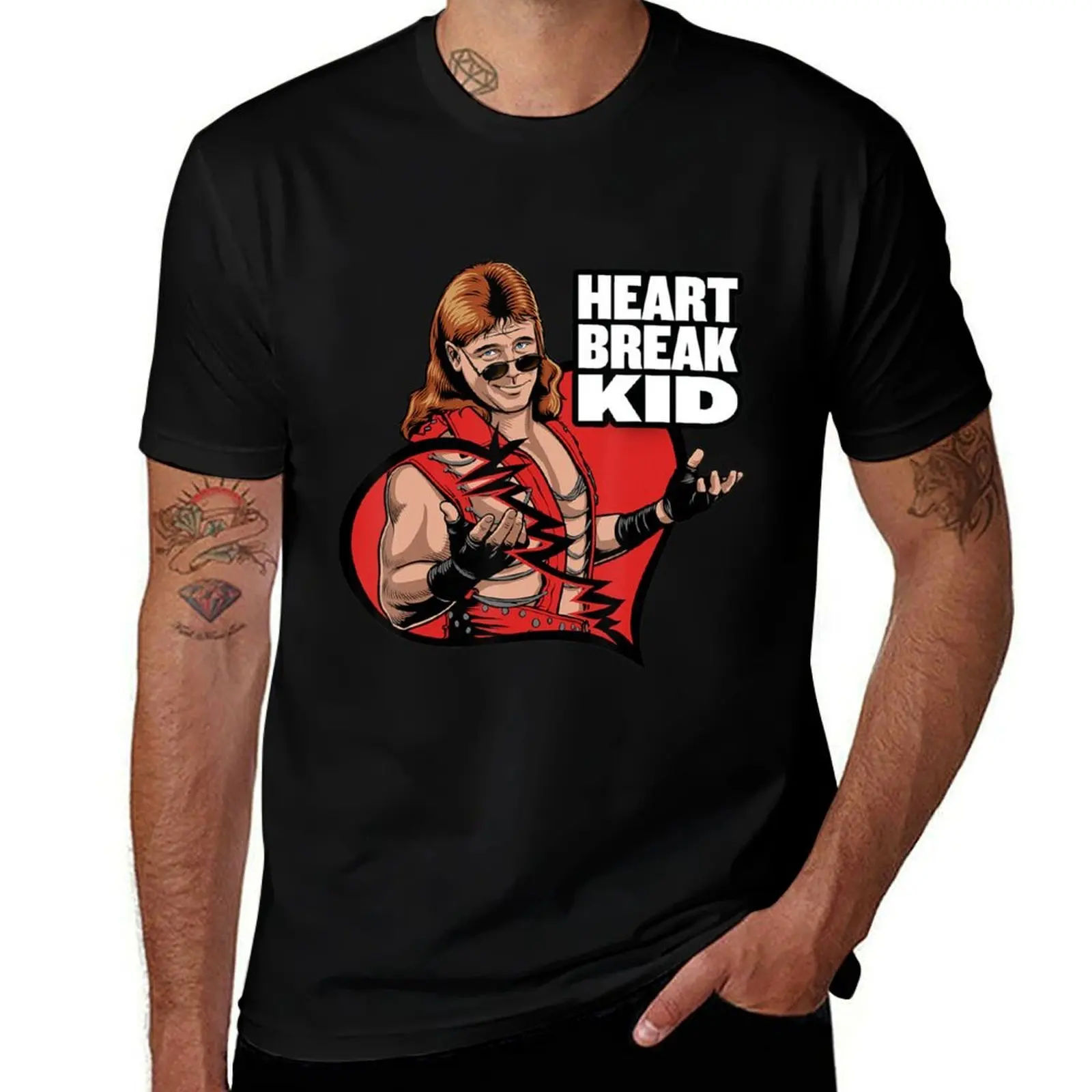 

Винтажная футболка Shawn Michael HBK The Heart Break в детском стиле, мужская футболка, хлопковая футболка высокого качества с аниме, футболка