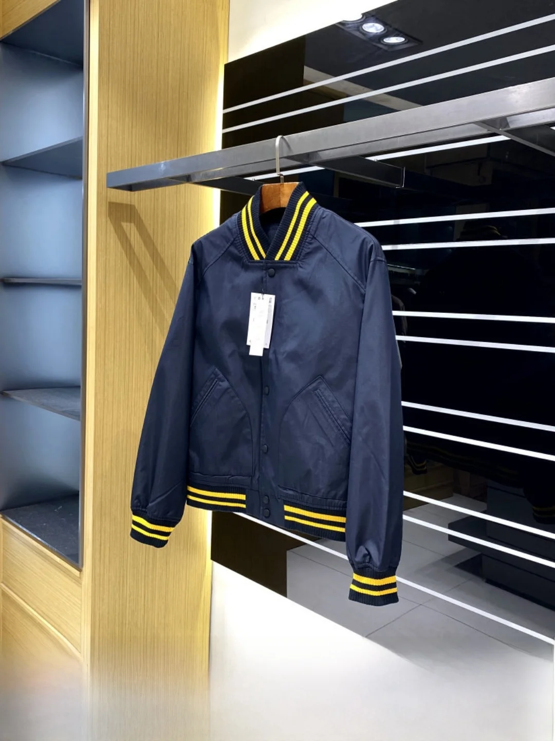 American Casual Style Men's Baseball Collar Flight Jacket Windproof Breathable Color Block Neck Autumn Fashion Outerwear