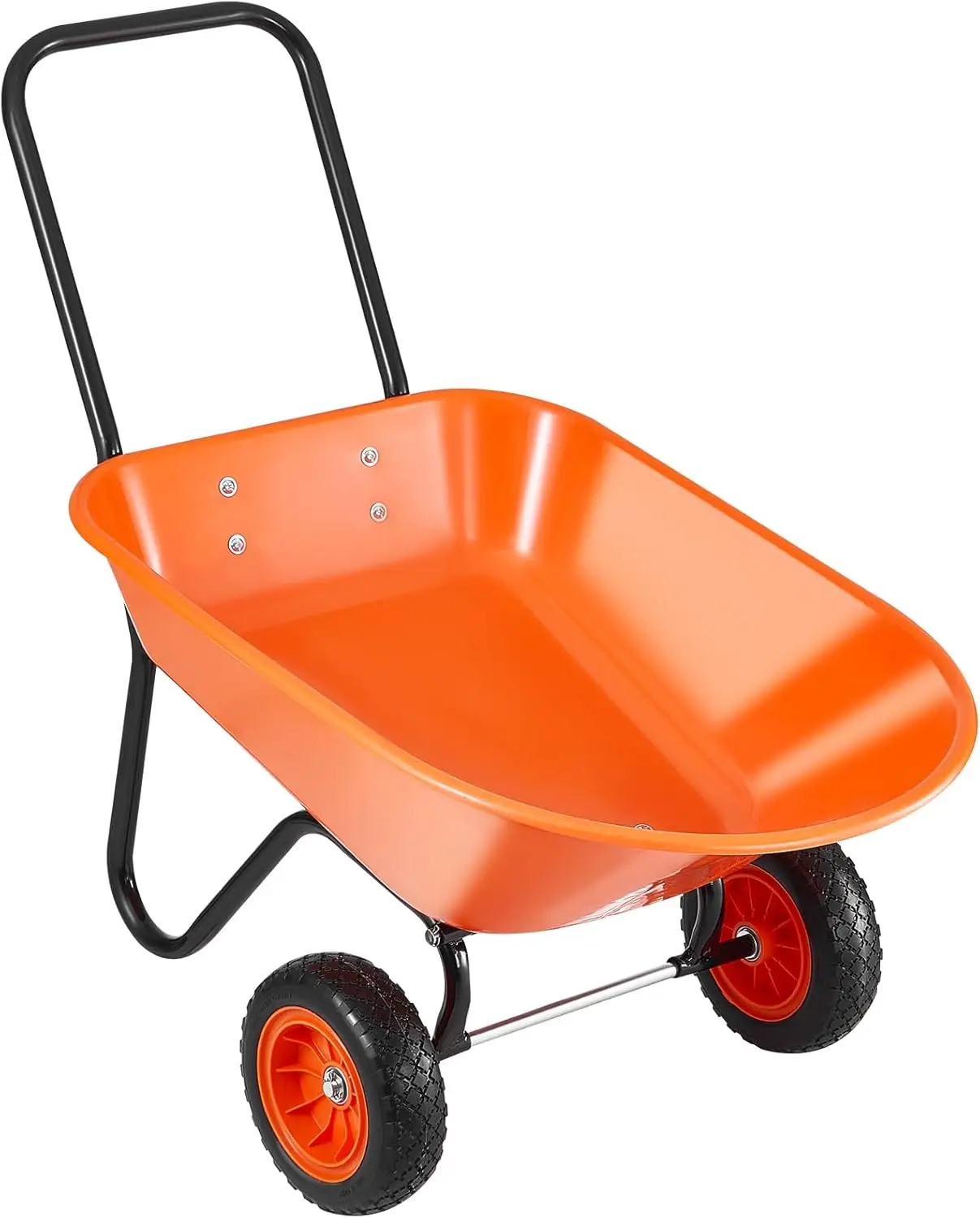 

Wheelbarrow Cart, 5 Cu. Ft. Load & 397 lbs Capacity, 2 Wheels Garden Dump Cart, Garden Wagon with Handle & 10" Wide Track Wheels
