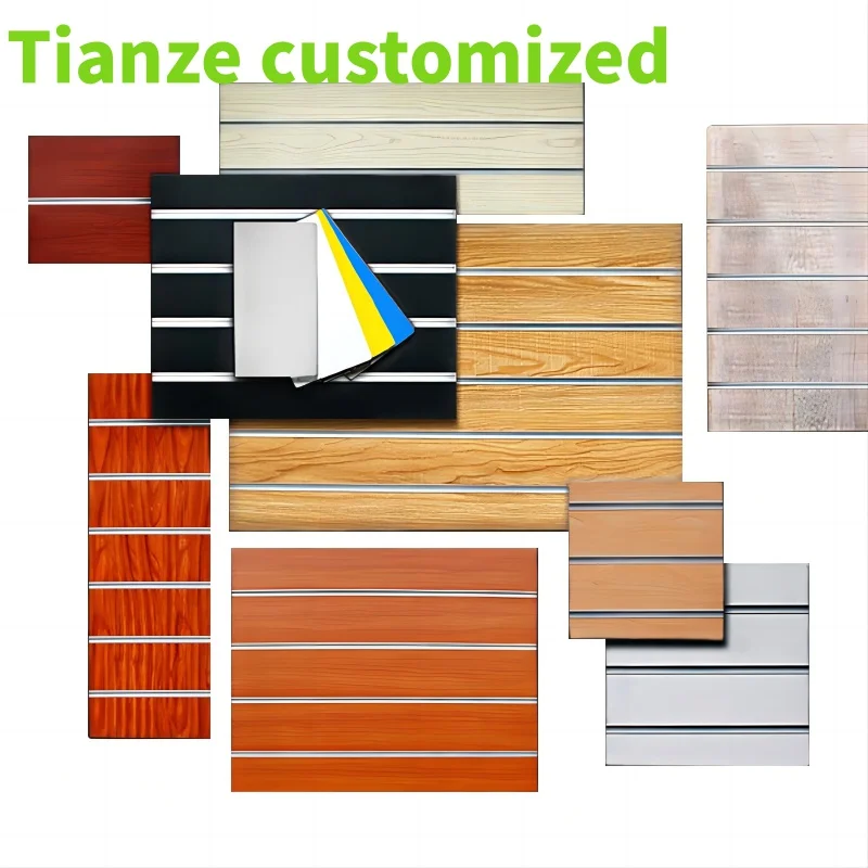 (customized)Factory Direct 18mm Laminated MDF Slatwall Panel