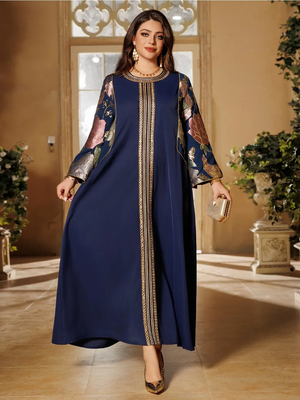 Eid Sequins Muslim Dress for Women Embroidery Party Long Dresses Robe Ramadan Dubai Kaftan Islam Vestidos Jalabiya Dresses 2025