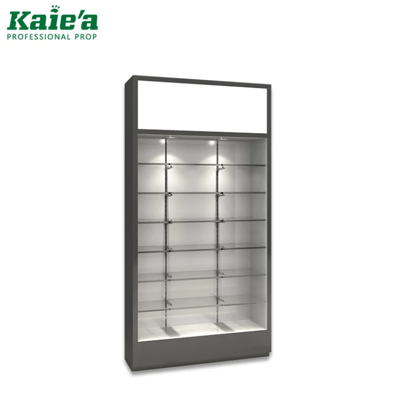 [Customized]jewelry store decoration jewelry display stand custom LED Light Wood Glass Jewelry Display Cabinet Shop Or Mall