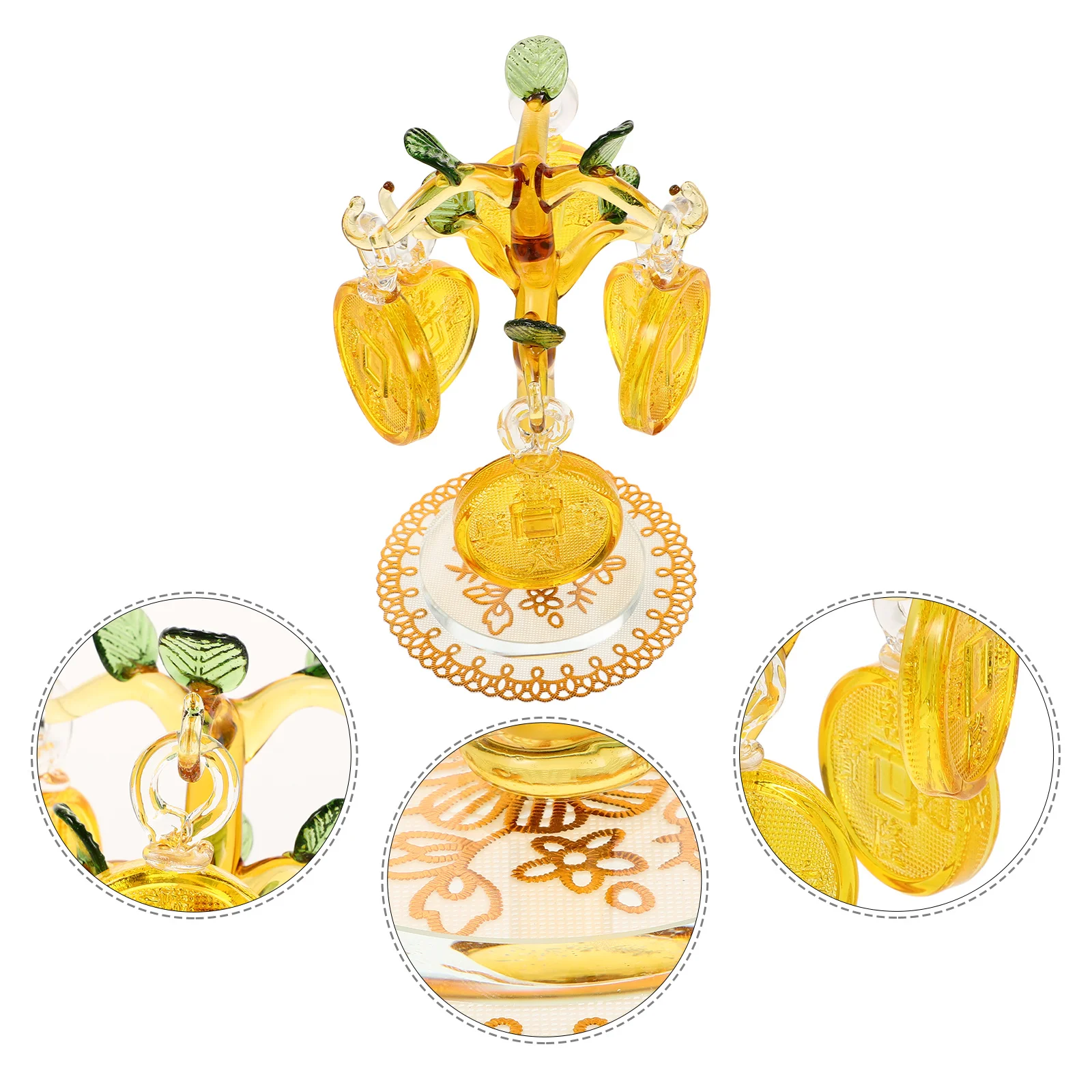 

Crystal Money Tree Feng Shui Desktop Ornament Exquisite Crystal Money Tree Decoration for Office Prosperity Wealth