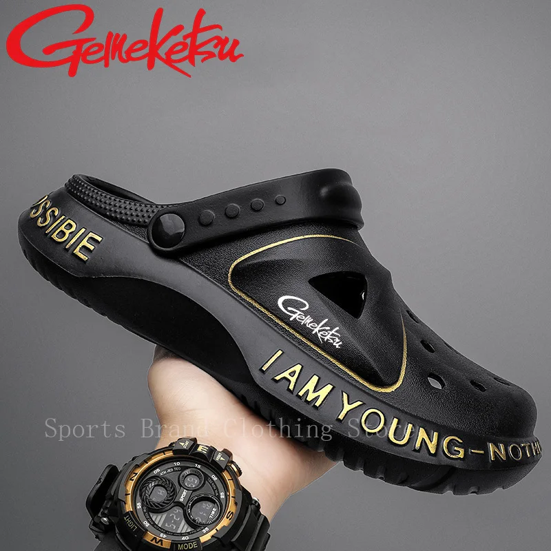 2024 Men's New Sandals Summer Baotou Beach Slippers Anti Slip and Wear Resistant Fishing Shoes Brand Fashionable Casual Slippers