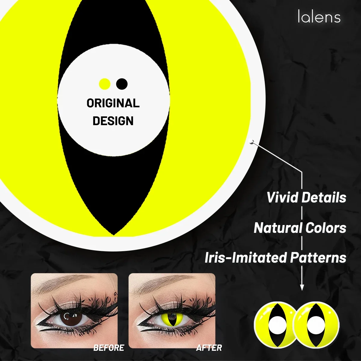 Lalens 1/2 Paar Farbige Kontaktlinsen Katzenaugen 14,0mm Kleine Pupille Anime Cosplay Farblinsen für Party Rollenspiele Augenschönheit – Detail 4