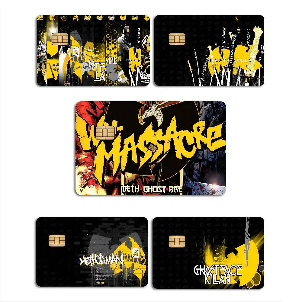 W-WU T-TANG CLAN Cartoon Anime Spend or Save Funny Shell On Off Ultra Thin No Fade Sticker Skin Cover Film for Debit Credit Card