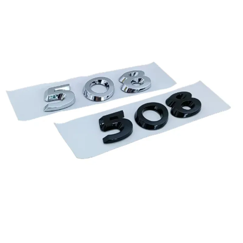 3D ABS Chrome Car Trunk Sticker For Peugeot Logo Letters 206 207 301 307 308 408 508 2008 3008 4008 5008 Letters Accessories